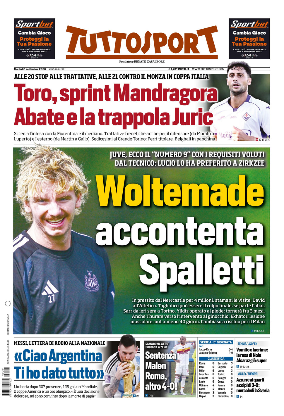 Nuovo TuttoSport - Nazionale - 30 Giorni bundle Full