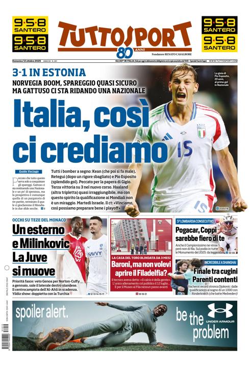 Tuttosport - Nazionale - 7 Giorni